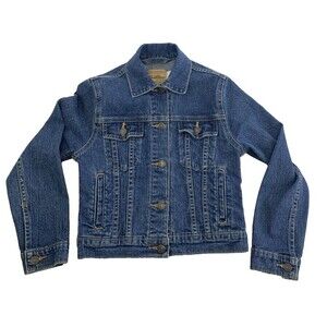 Levi Strauss Youth Girls Denim Jean Jacket Button Collared Fitted Size Large